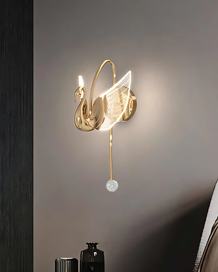 Golden Swan Wall Light