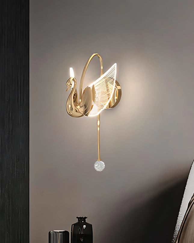 Golden Swan Wall Light