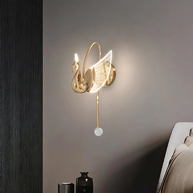 Golden Swan Wall Light