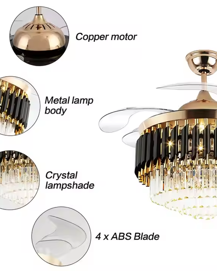 Black Mamba Chandelier Ceiling Fan