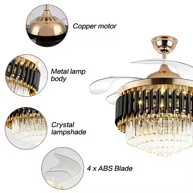 Black Mamba Chandelier Ceiling Fan