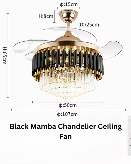 Black Mamba Chandelier Ceiling Fan