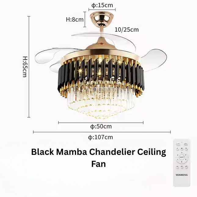Black Mamba Chandelier Ceiling Fan
