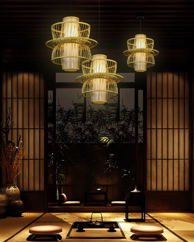 Zen Aura Bamboo Hanging Light
