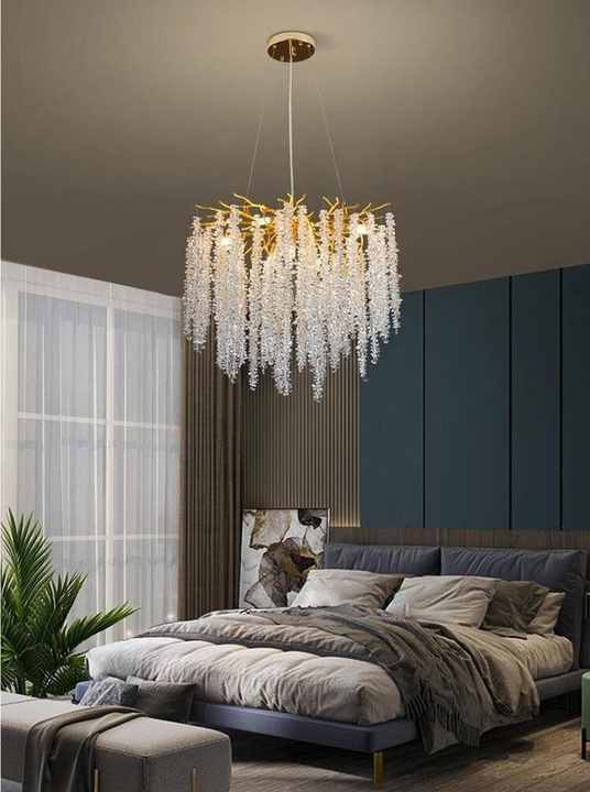 Golden Rainfall Round Chandelier