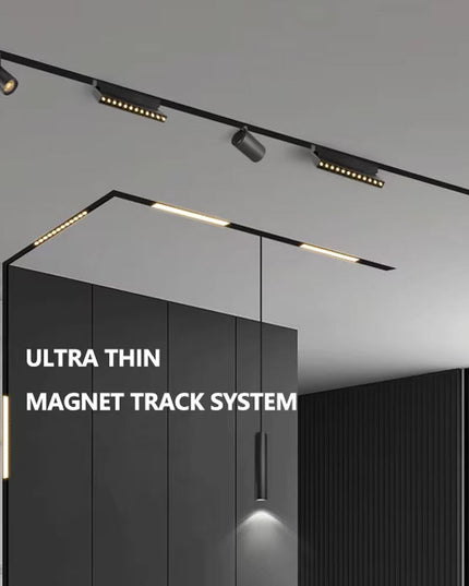 Ultrathin Magnetic Track Light Channel