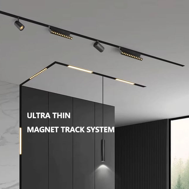 Ultrathin Magnetic Track Light Channel