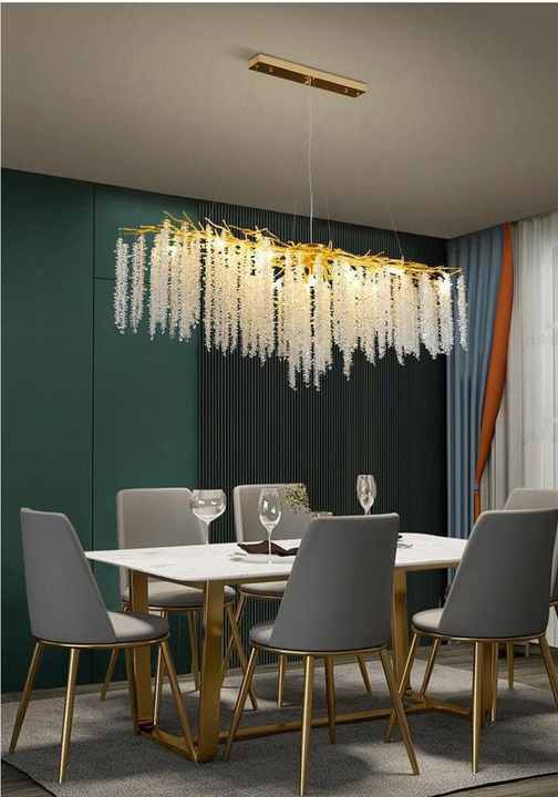 Golden Rainfall Round Chandelier