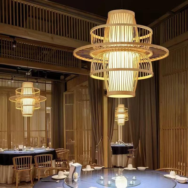Zen Aura Bamboo Hanging Light
