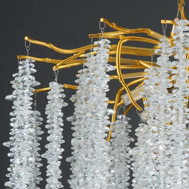 Golden Rainfall Round Chandelier